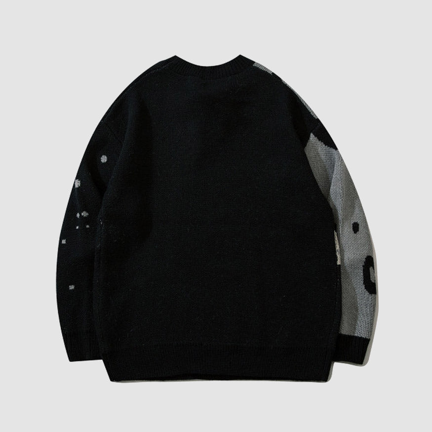 Gestrickter Pullover mit Astronautenmuster