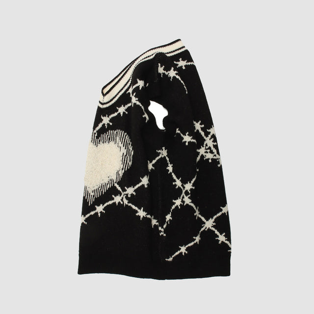 Liebe Jacquard Weste Pullover