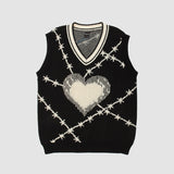 Liebe Jacquard Weste Pullover