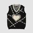 Liebe Jacquard Weste Pullover