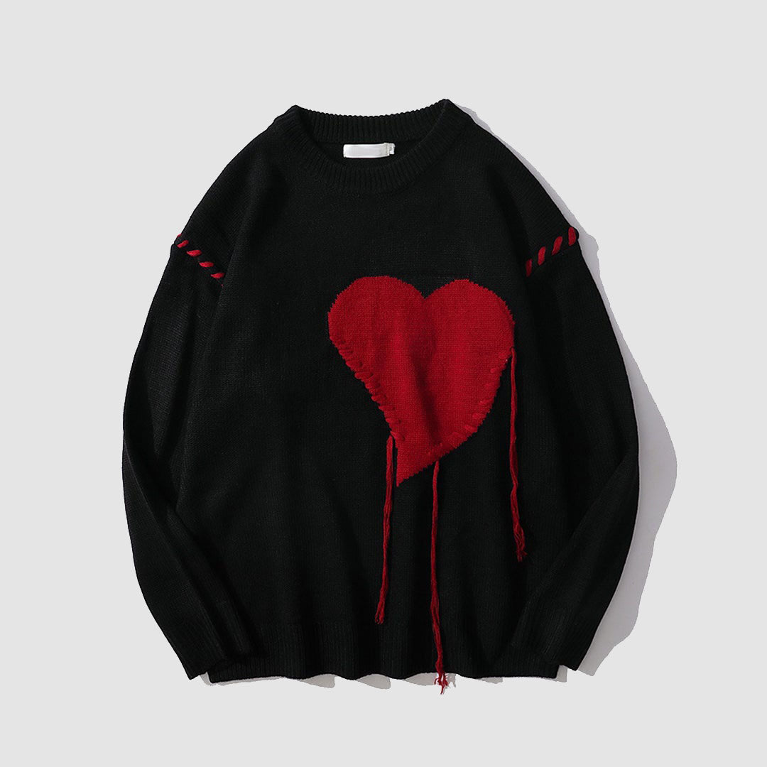 Pullover mit Herz-Patch-Stickerei