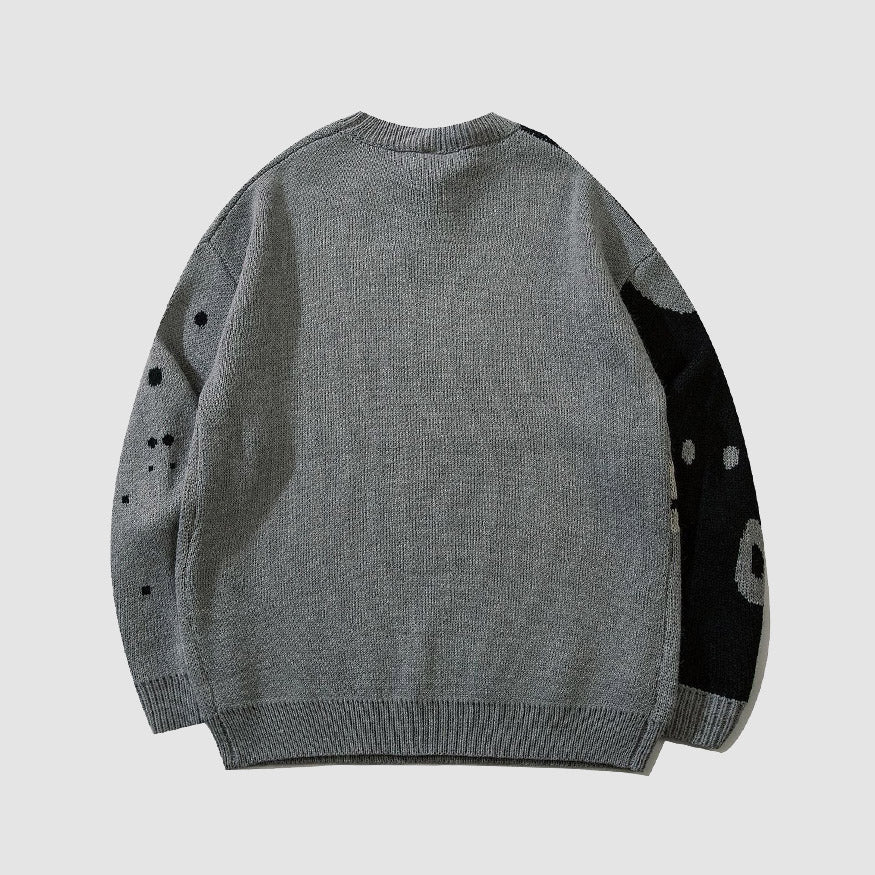 Gestrickter Pullover mit Astronautenmuster