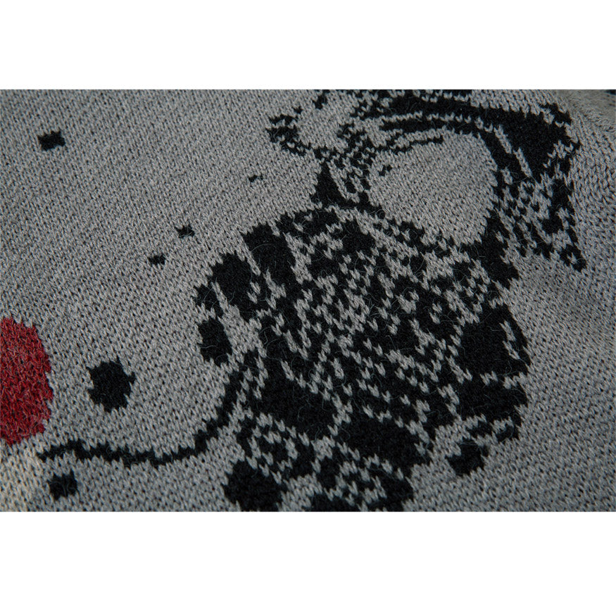 Gestrickter Pullover mit Astronautenmuster