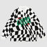 Plaid-Sweatshirt mit bestickten Buchstaben