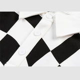 Plaid-Sweatshirt mit bestickten Buchstaben