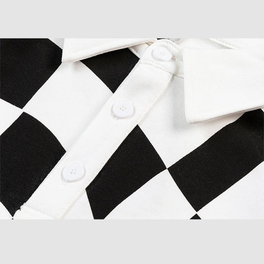 Sudadera con letras bordadas a cuadros