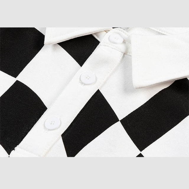 Plaid-Sweatshirt mit bestickten Buchstaben
