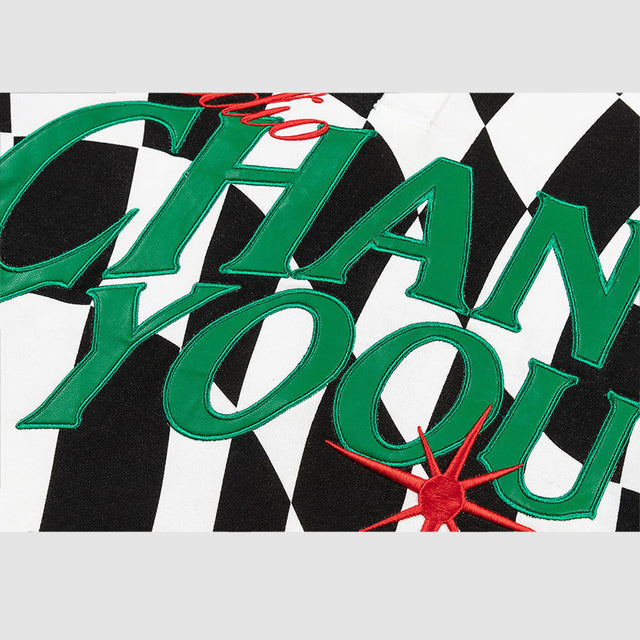 Plaid-Sweatshirt mit bestickten Buchstaben