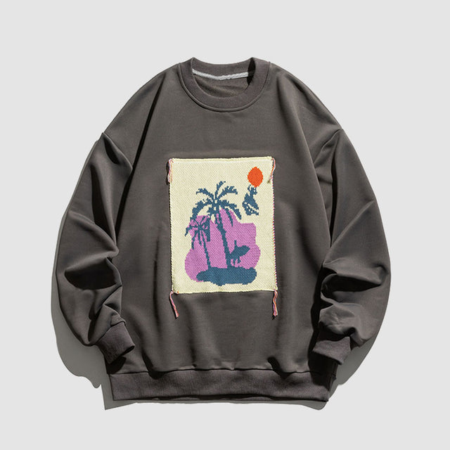 Sudadera con ilustración de puesta de sol