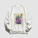 Sudadera con ilustración de puesta de sol