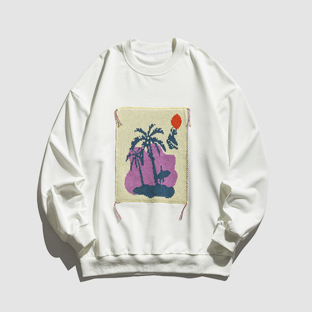 Sudadera con ilustración de puesta de sol